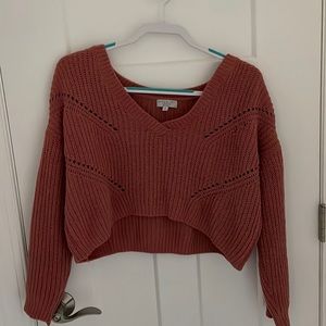 cropped knit sweater